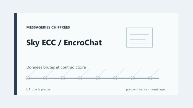 Sky ECC / EncroChat : une preuve numérique peut-elle tomber faute de données brutes ?