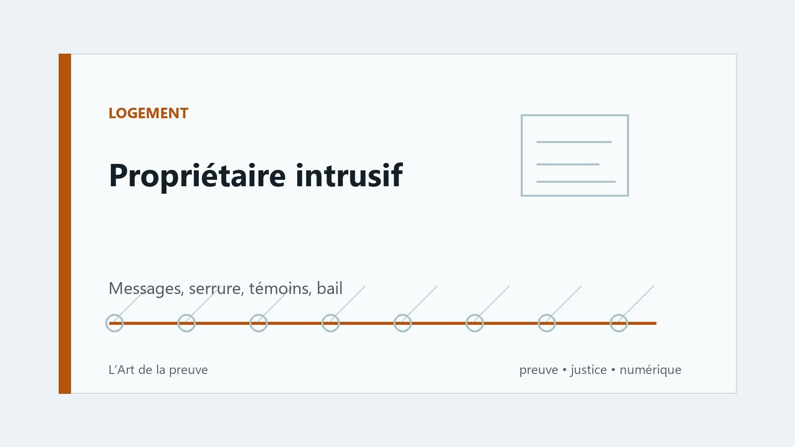 Propriétaire menaçant ou intrusif : les preuves à réunir sans se mettre en tort