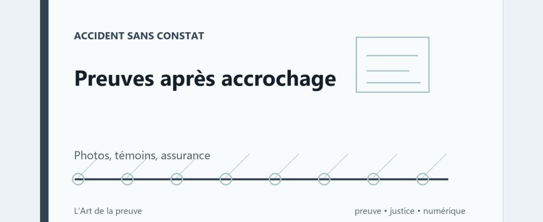 Accident de parking sans constat : photos, témoins, vidéo, que vaut votre preuve ?