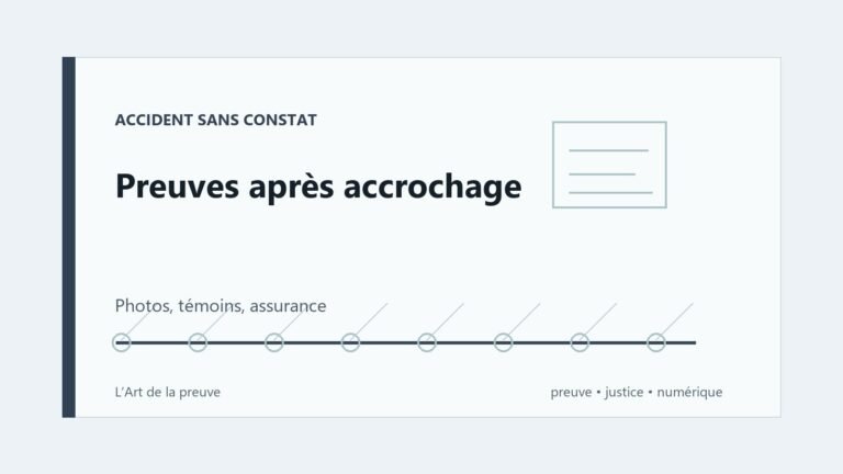 Accident de parking sans constat : photos, témoins, vidéo, que vaut votre preuve ?