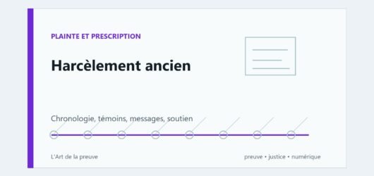 Harcèlement ancien : peut-on encore porter plainte et quelles preuves rassembler ?