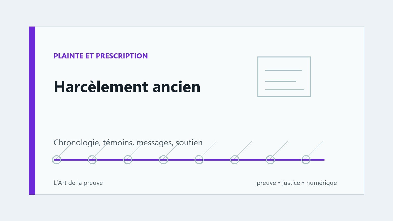 Harcèlement ancien : peut-on encore porter plainte et quelles preuves rassembler ?