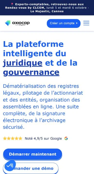 Capture de la page publique française d’Axiocap